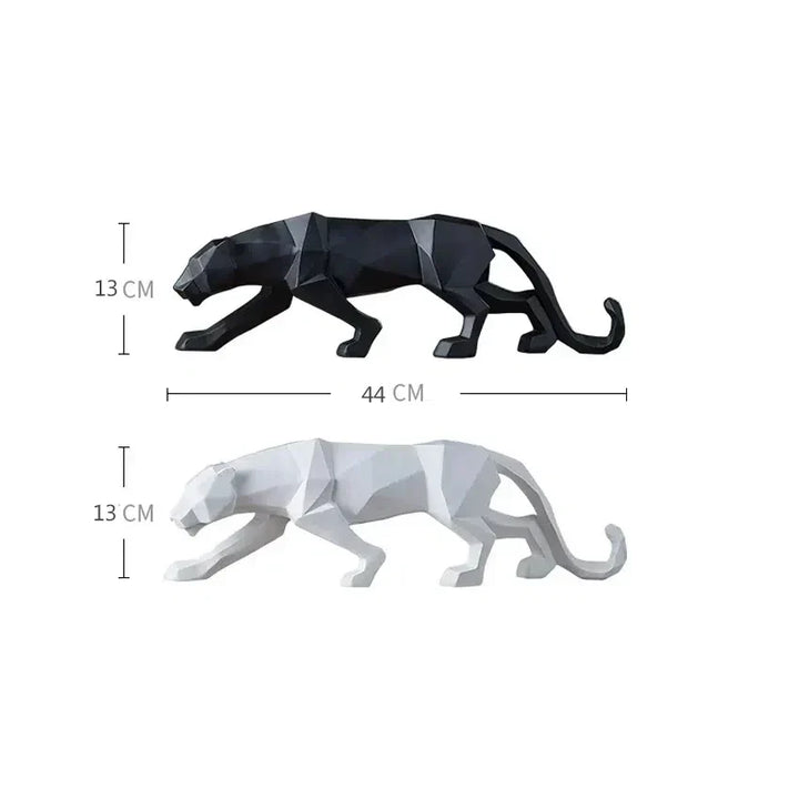 PantherSculpt – Elegant Svart-Hvit Panther Statuer Luvikno