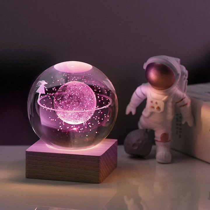 3D Galaxy Crystal Ball Night Light | Luvikno