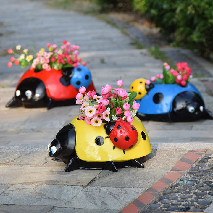 Luvikno | Metall Marihøne Blomsterpotte