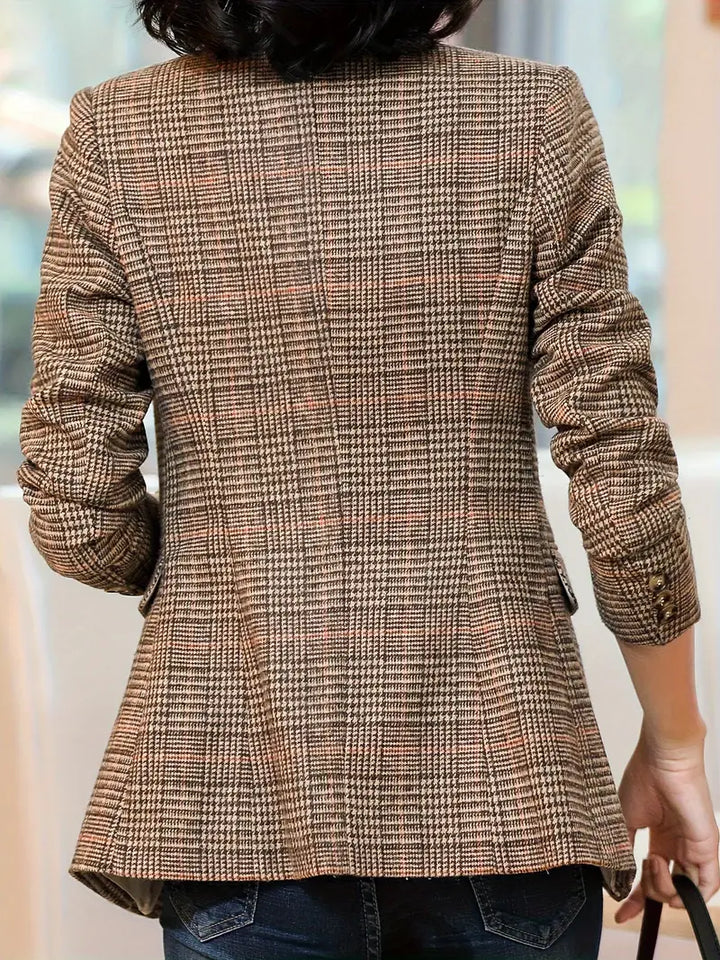 Luvik | Rutet Blazer med omlegg og en knapp