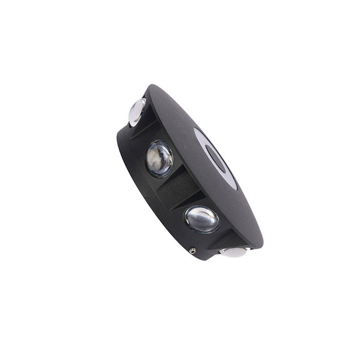 Moderne skandinavisk aluminium rund skjerm LED vegglampe for utendørs patio | Luvikno