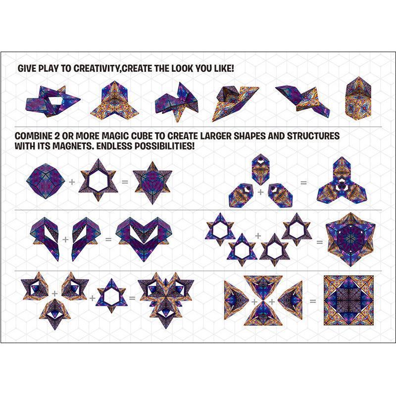 Magnetisk omformings-kube | Transformasjons-puslespill leke | Flerfarget