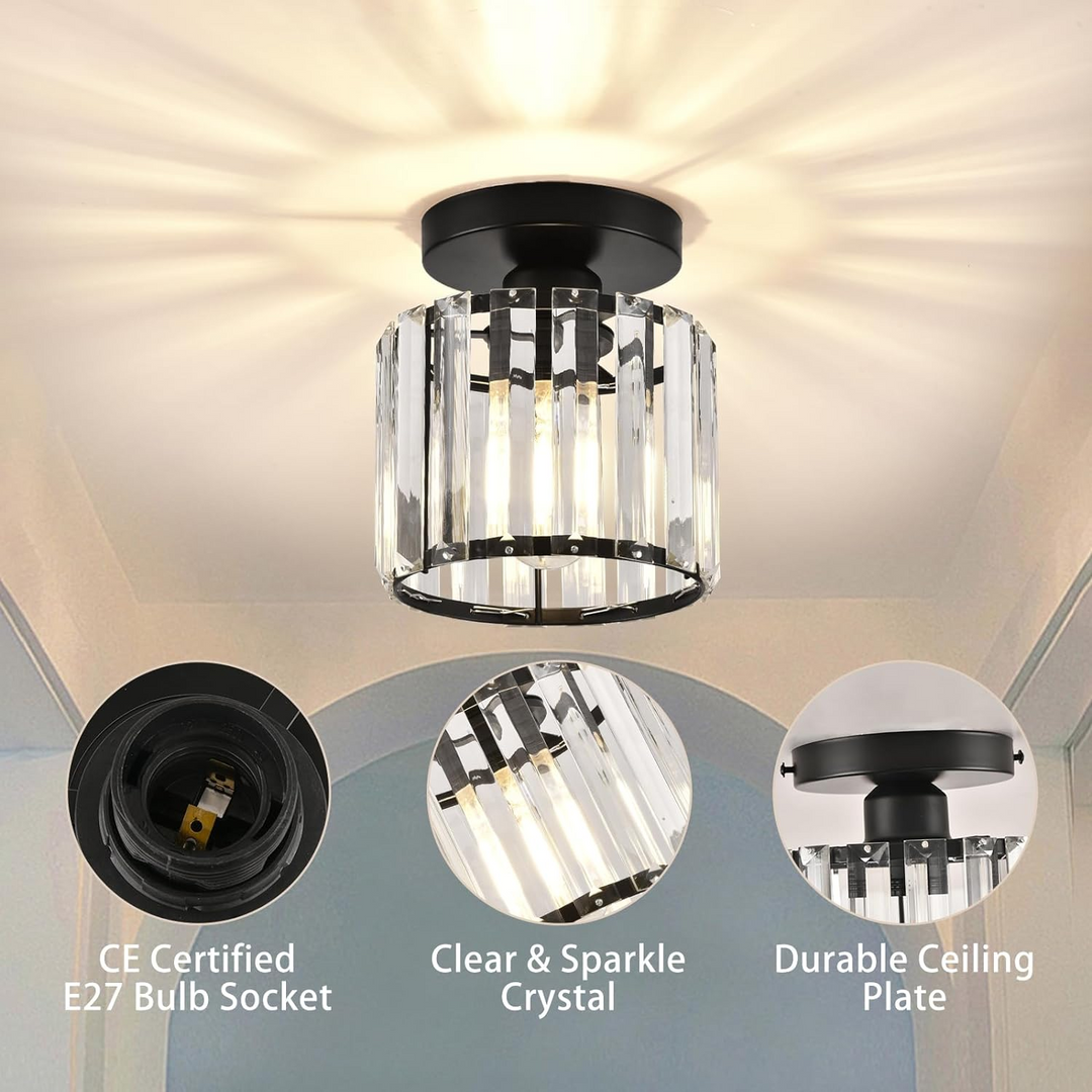 Taklampe Krystall Flush Mount Moderne Armatur Luvikno