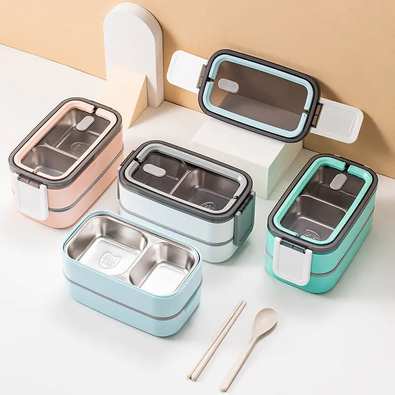Luvikno | 2-lags Rustfritt Stål Bento Matboks - MealMate