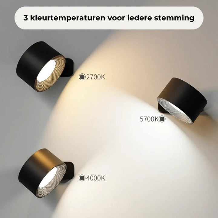 Luvikno | Vegglampe Oppladbar Trådløs 360°