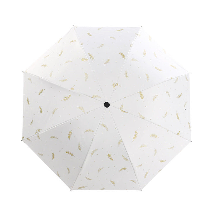 Damen Automatischer Regenschirm mit eleganter Feder-Design Luvikno