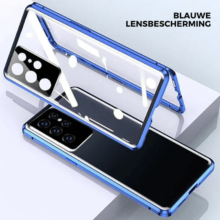 herdet glass Dobbeltsidig telefonveske for Samsung
