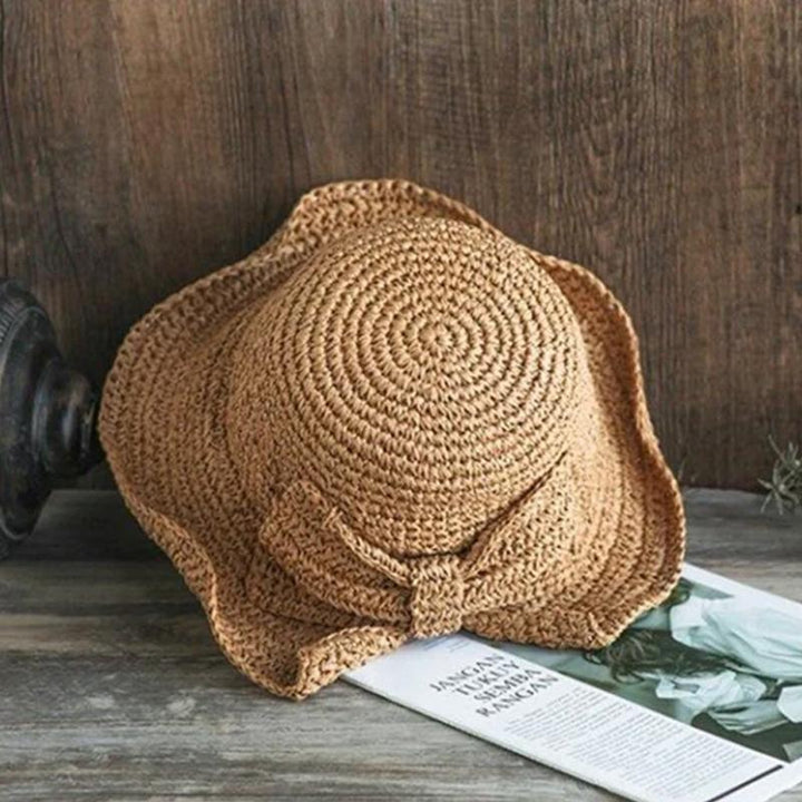 Luvikno | Retro Foldable Straw Hat with Bow