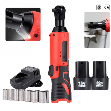 12V/18V Kablefri Hjørnestein Slagskrutrekker, 3/8" Oppladbar Elektrisk Drivverktøy Luvikno