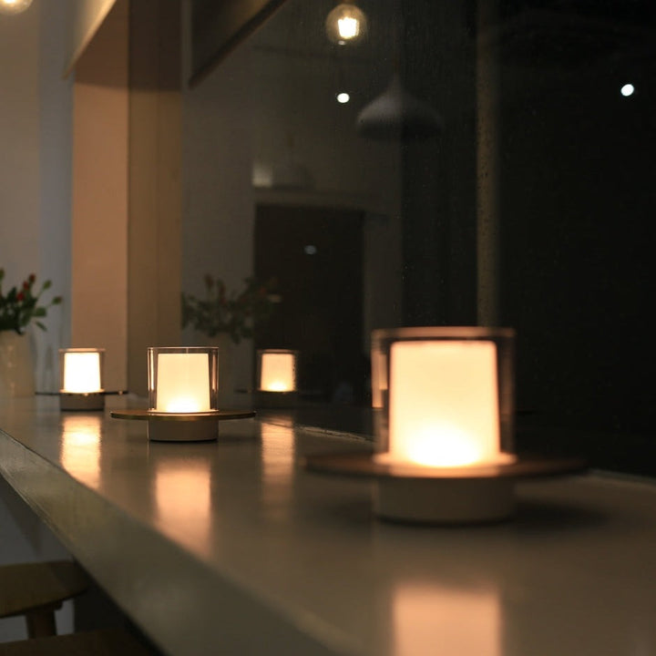 Glass Candle Table Lamp | Luvikno
