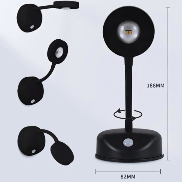 Luvikno | Spark360 – Trådløs LED-spotlight med bevegelsessensor og 360° justerbar montering