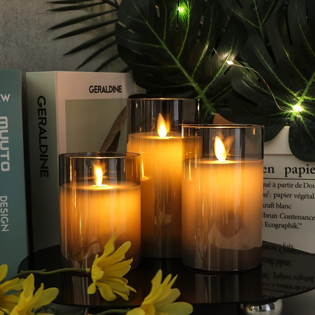 GlowCandle - Elegant LED Lysestake Sett med Fjernkontroll Luvikno