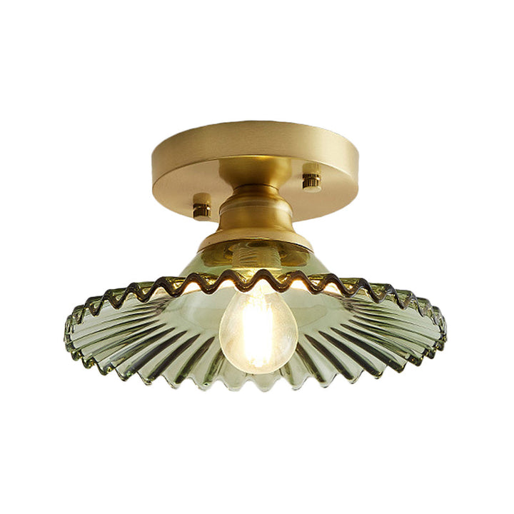 LumiCraft – Industriell Taklampe med Grønn Glasskjerm | Luvikno