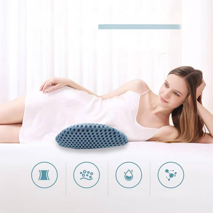 ComfortWave Lumbal Støttepute | for Lindring av Lændesmerter - Ergonomisk Design for Kontor - Kjøring og Hjemmebruk Luvikno
