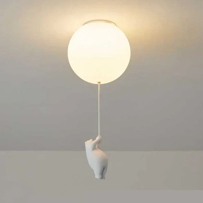 Barnelysest lampe med bjørn og ballong - CloudBear | Luvikno