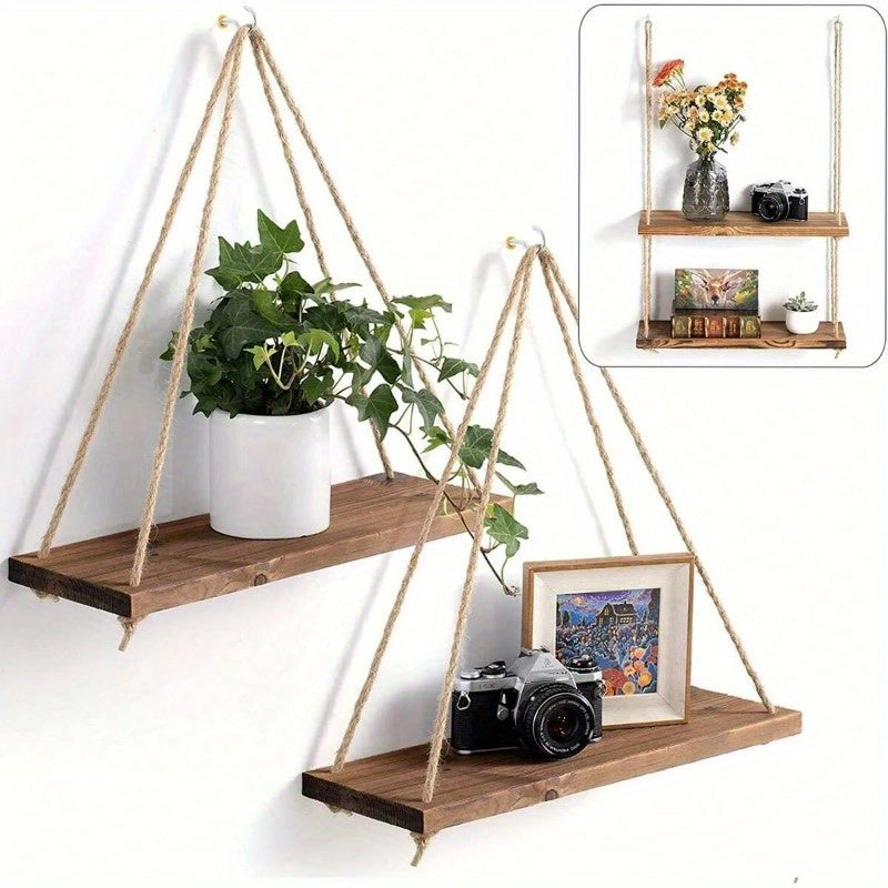 DecoShelf - Elegant flytende hylle med justerbar taubolle