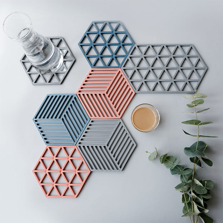 Unisex Silikon Coaster med geometrisk design Luvikno