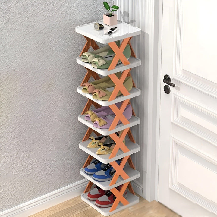 FlexiRack Skoorganizer - Multifunksjonell Flerlags Sammenleggbart Skohylle | Luvikno