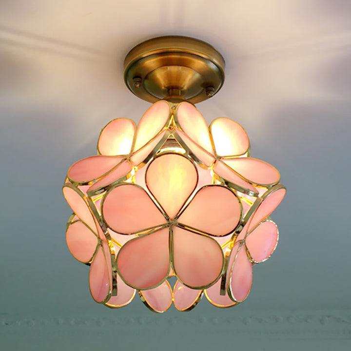 Retro stil PVC taklampe – Blomstermønster for et unikt utseende | Luvikno