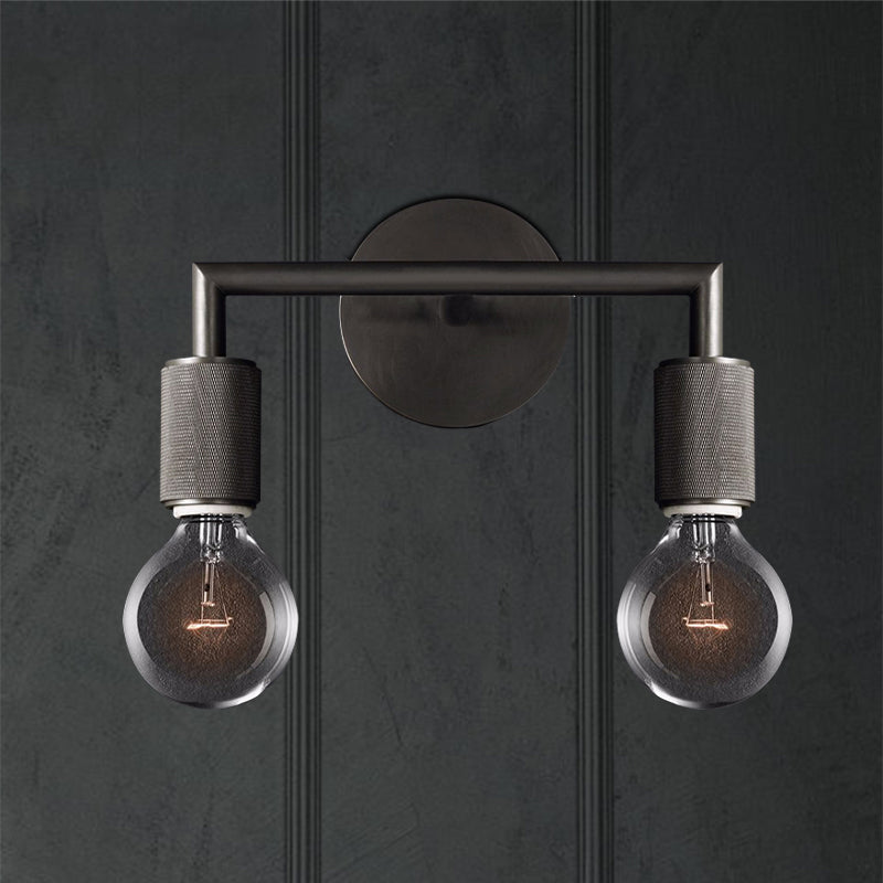 Vegglampe Messing Metall Dobbel Lyspære Vegglampe Luvikno