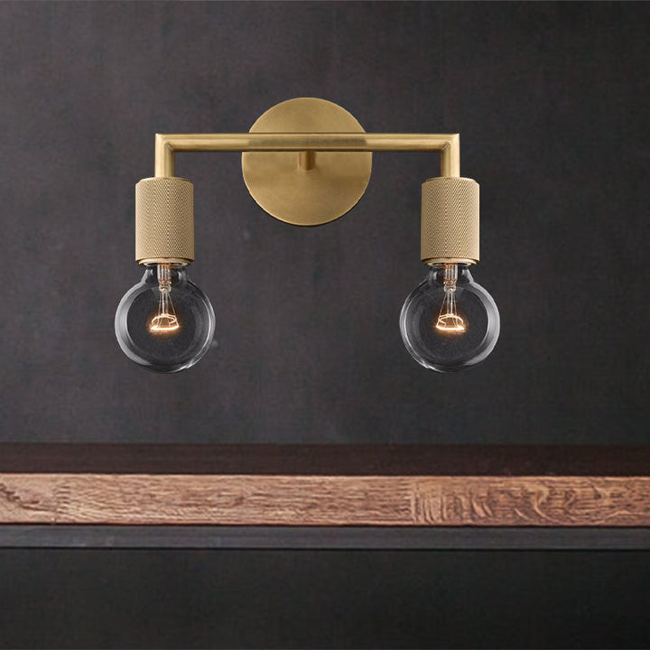 Vegglampe Messing Metall Dobbel Lyspære Vegglampe Luvikno