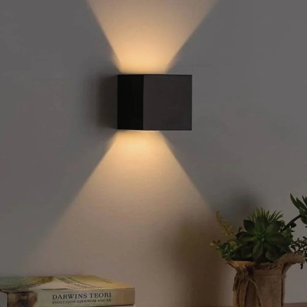 Moderne svart aluminium vegglampe Luvikno