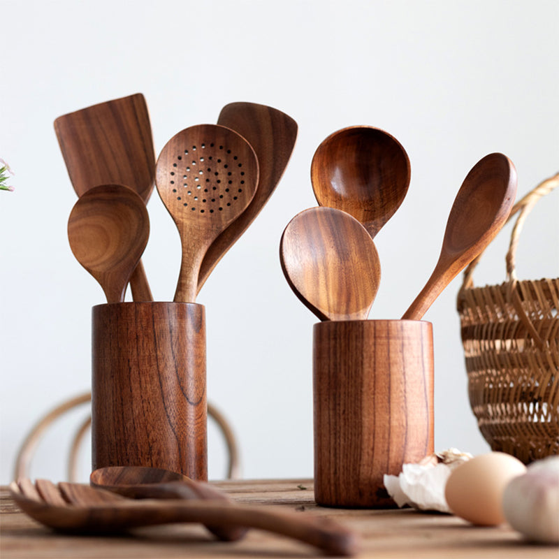 Teak Wood Bestikksett | Luvikno