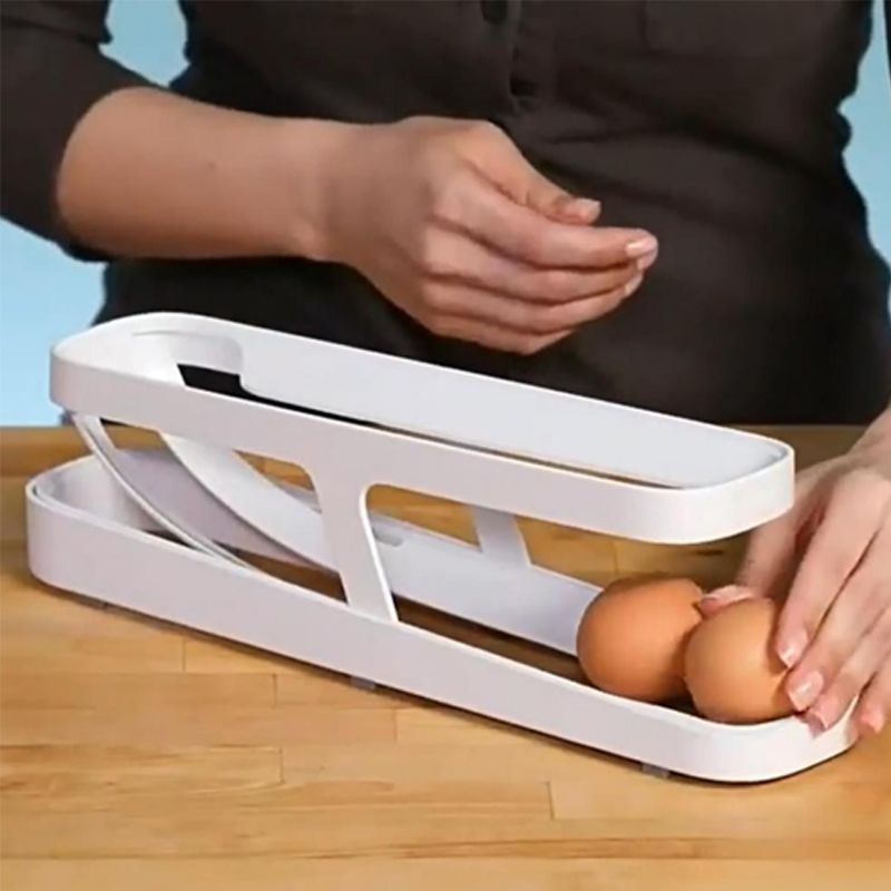 Automatisk rulle-egg-hylleholder-lagringsboks | Luvikno
