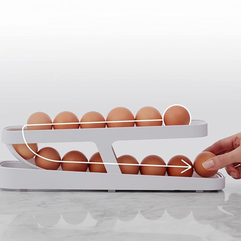 Automatisk rulle-egg-hylleholder-lagringsboks | Luvikno