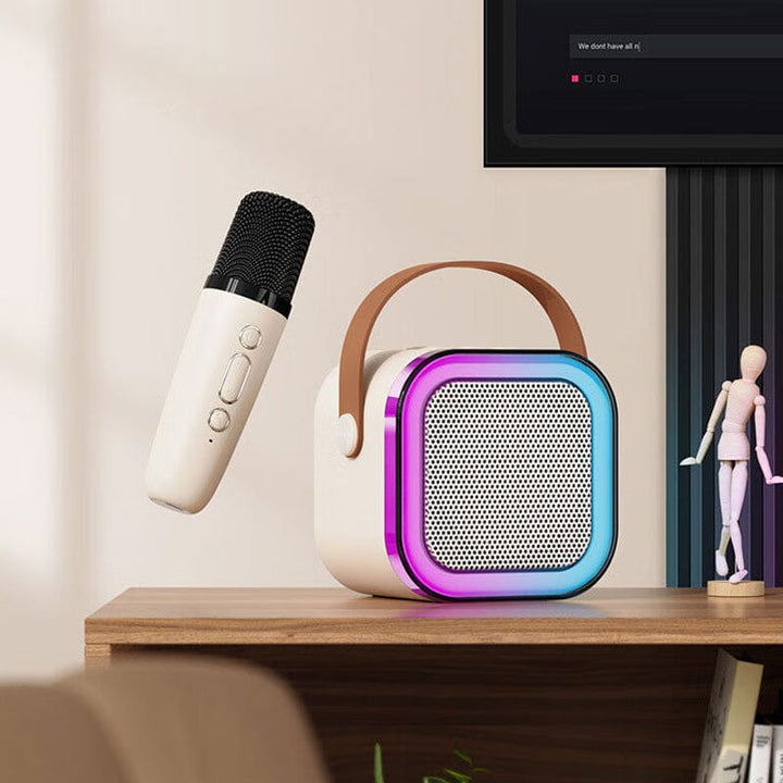 Mini karaoke maskin med trådløse mikrofoner | Luvikno