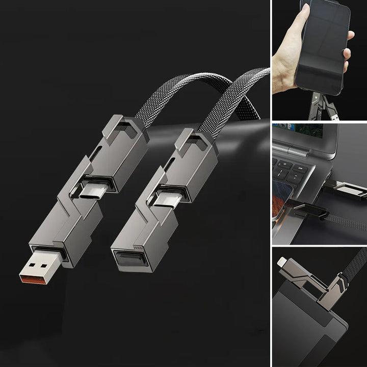 Luvikno | 4-i-1 flettet anti-floke ladekabel