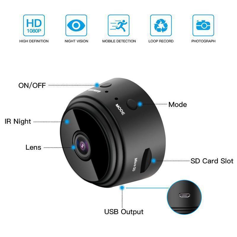 1080p Magnetisk WiFi Mini-Kamera RV Trailer Bakgård Kamera Luvikno