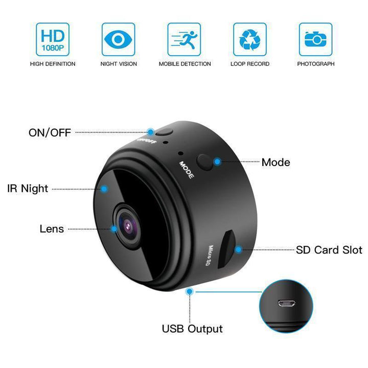 1080p Magnetisk WiFi Mini-Kamera RV Trailer Bakgård Kamera Luvikno