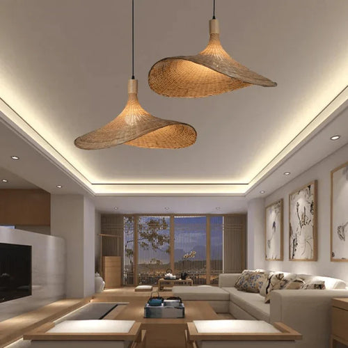 Wicker Pendellampe - RusticWeave | Luvikno