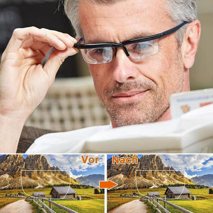 Fokuserbar lesebrille Unisex | Justerbar zoom-linse | Svart