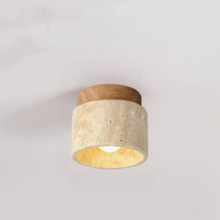 ÉclatPierre - Elegant Travertin Innfelt LED Lampe Luvikno
