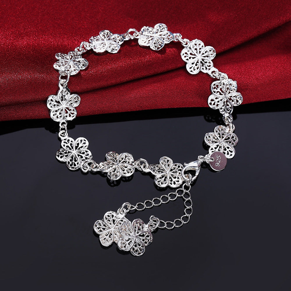 Elegant sølv filigranarmbånd med unike lenker Luvikno