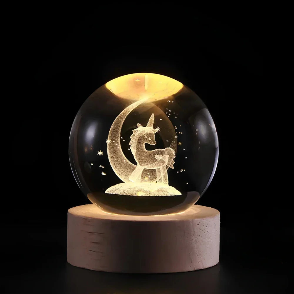 3D Gravert Krystallsfære - Celestia | Luvikno