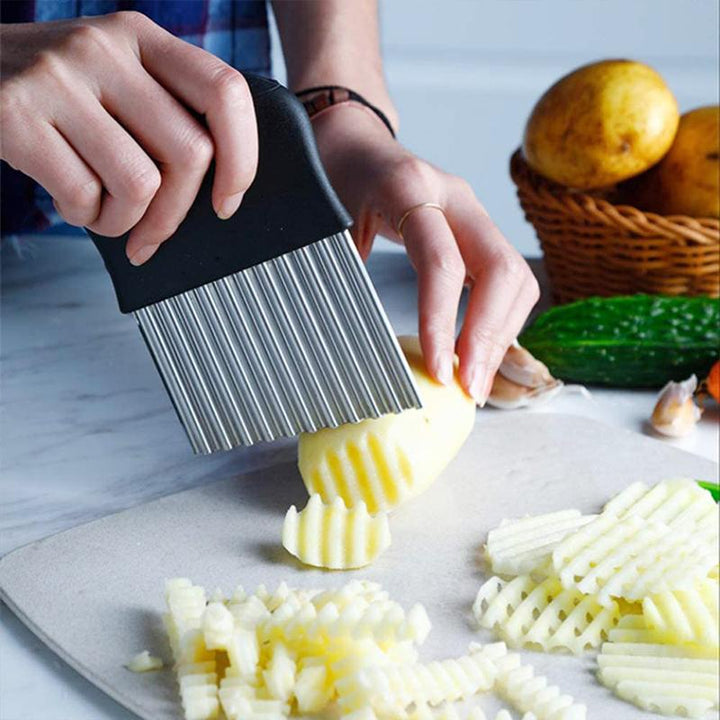 Bølget Kniv Frityrkutter i Rustfritt Stål | Luvikno