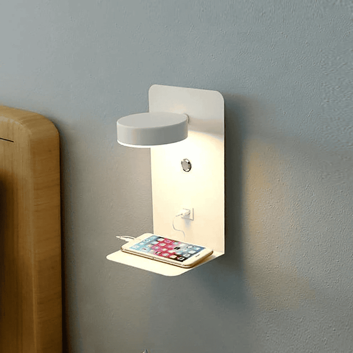 Luvikno | LED Vegglampe med Hylle | Myk Glød, Moderne Design & Ideell for å Skape en Festlig Atmosfære i Soverommet