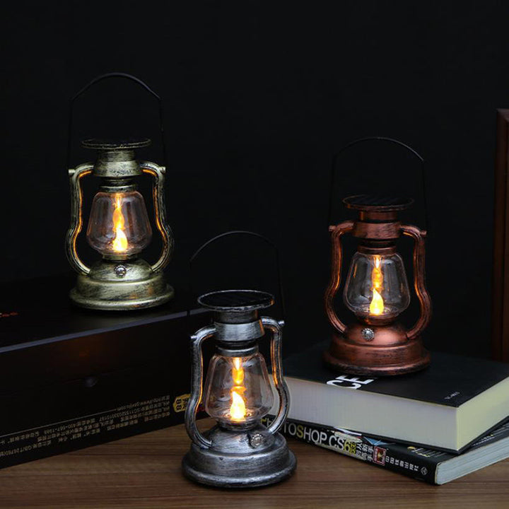 Solar Retro Kerosene Lampe Hest Lampe LED Utendørs Hage Patio Dekorasjon Bærbar Flamme Stearinlys Lys | Luvikno