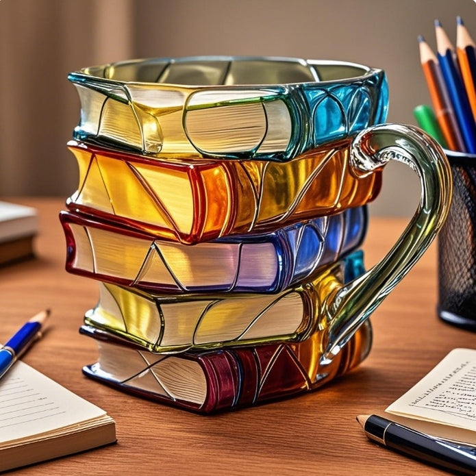 BookCup 3D kopp – Håndmalte litteraturkopp i bokform | Luvikno