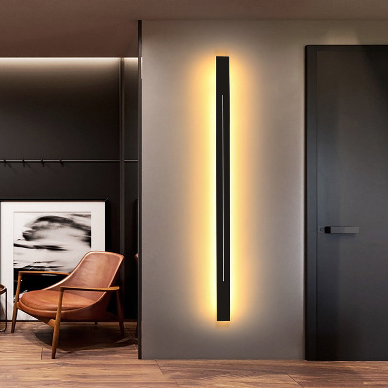 Moderne LED Vegglampe i Svart Akryl Luvikno