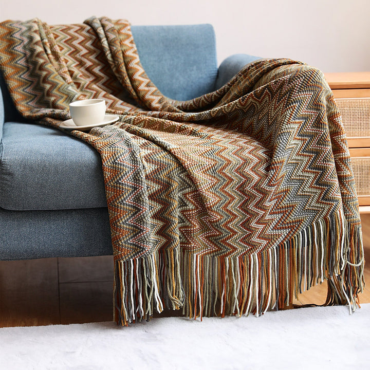 Damer Zigzag Mønster Blanket Luvikno