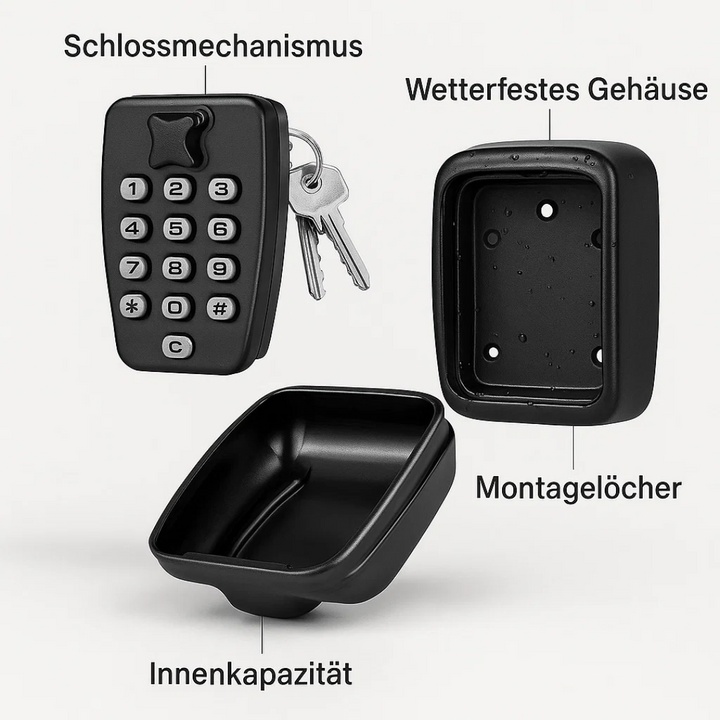 KeyGuard Utendørs Safe – Vanntett Veggmontert Nøkkelboks | Luvikno