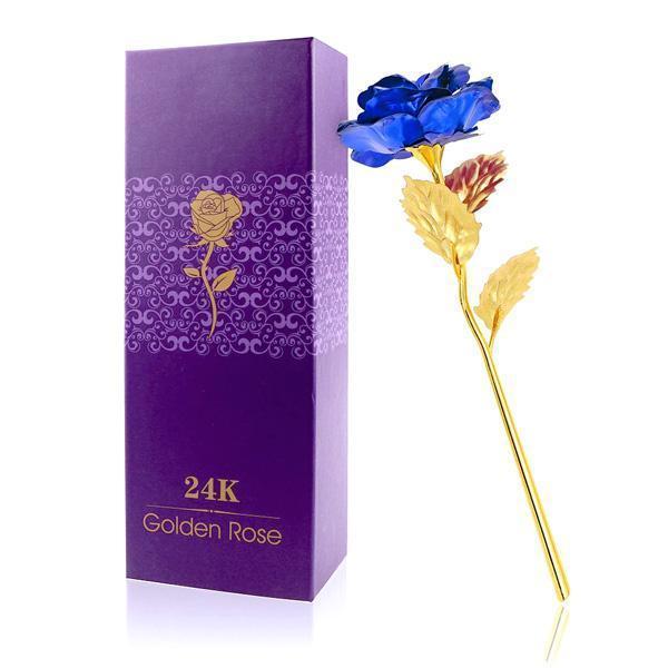 24K Gullfolie Rose Med Boks | Luvikno