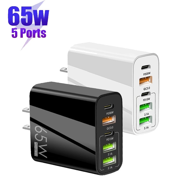 Multi-Port-Adapter 65W Hurtiglader - US-standard | Luvikno