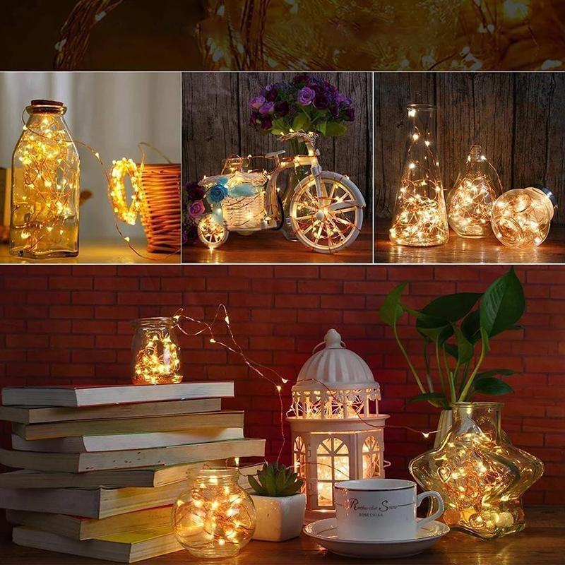 LED Vinflaske Lys Kork Nattlys DIY Dekor Hev - Bit | Luvikno