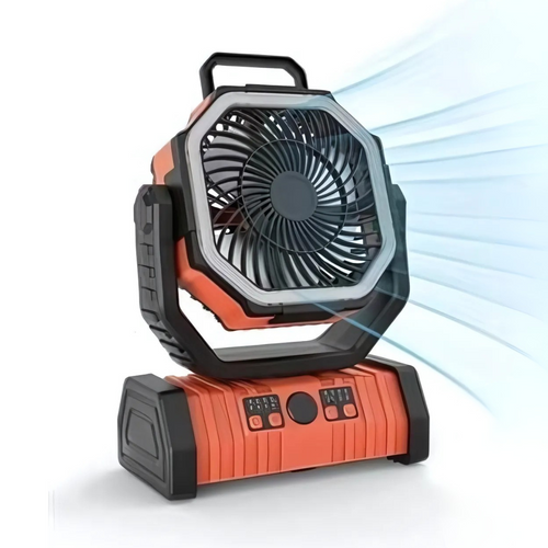 PowerBreeze Campingvifte med LED & Powerbank – 20000mAh, roterbar & oppladbar | Luvikno