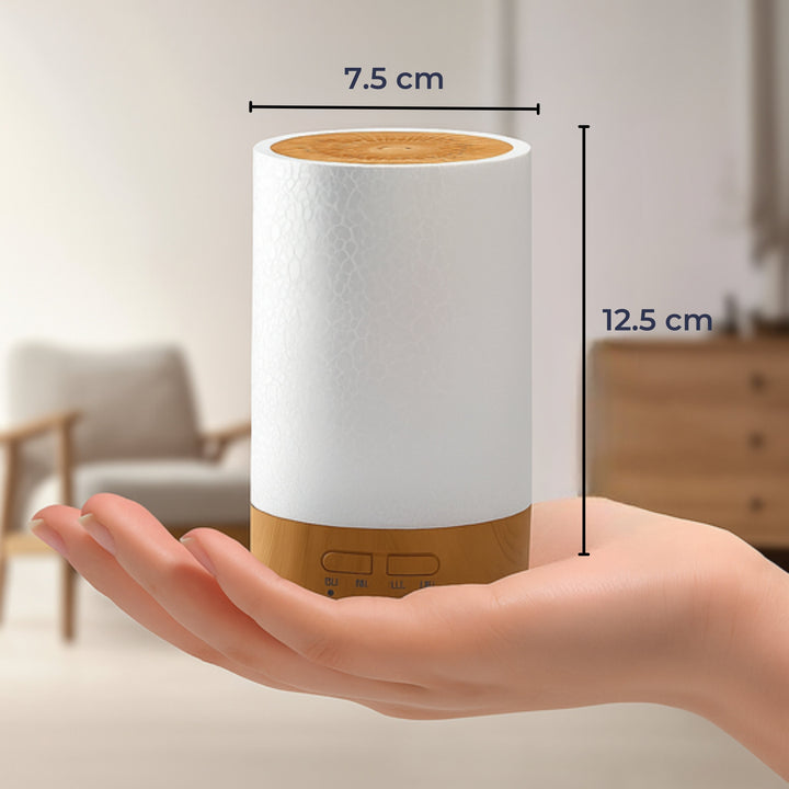 Essential Oil Diffuser med LED Nattlys – Stille Kaldt Tåke – Soverom & Hjem Avslappingsbolle